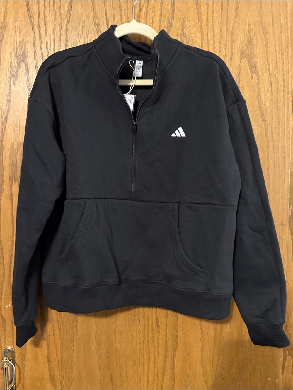 adidas Black Women's Golf Quarter-Zip Pullover Hoodie